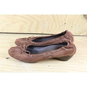 David J Pliner Womens 8.5M Shoes Polly Brown Suede Elasticized heels